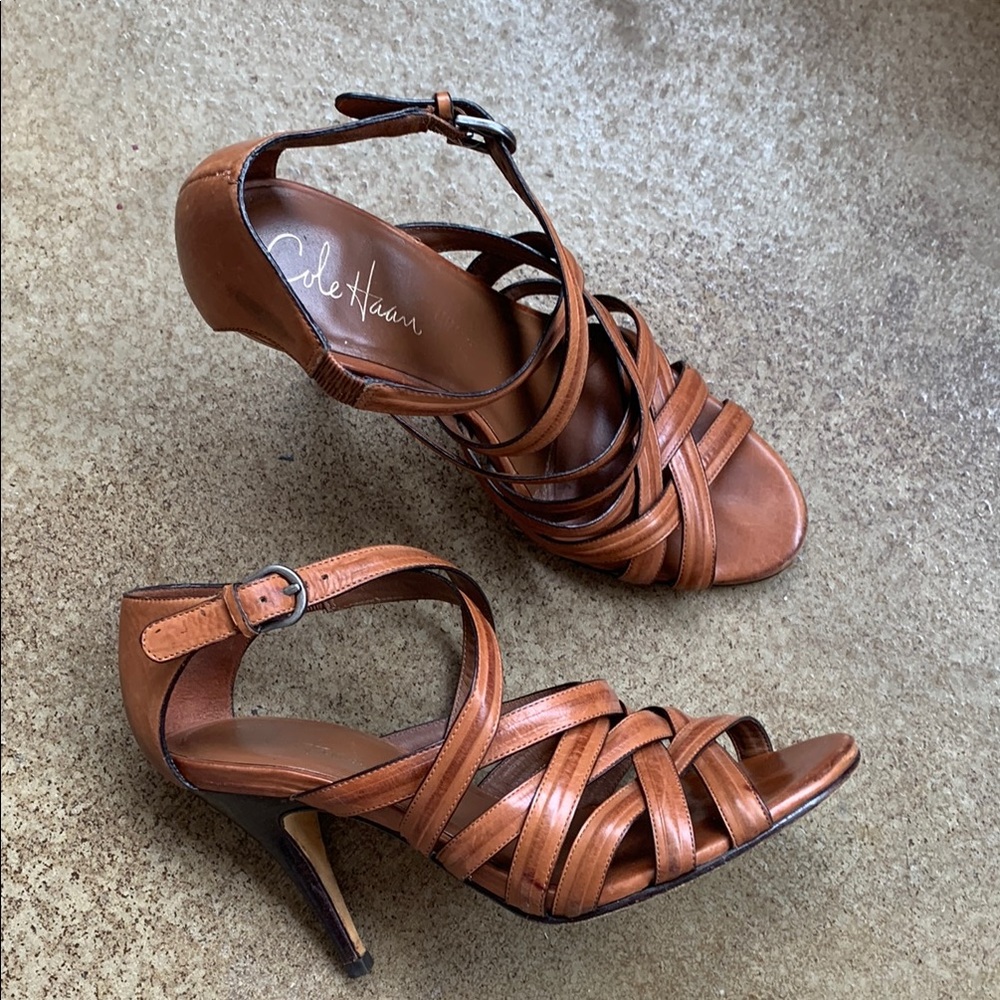 Cole Haan Strappy Sandal Brown Leather